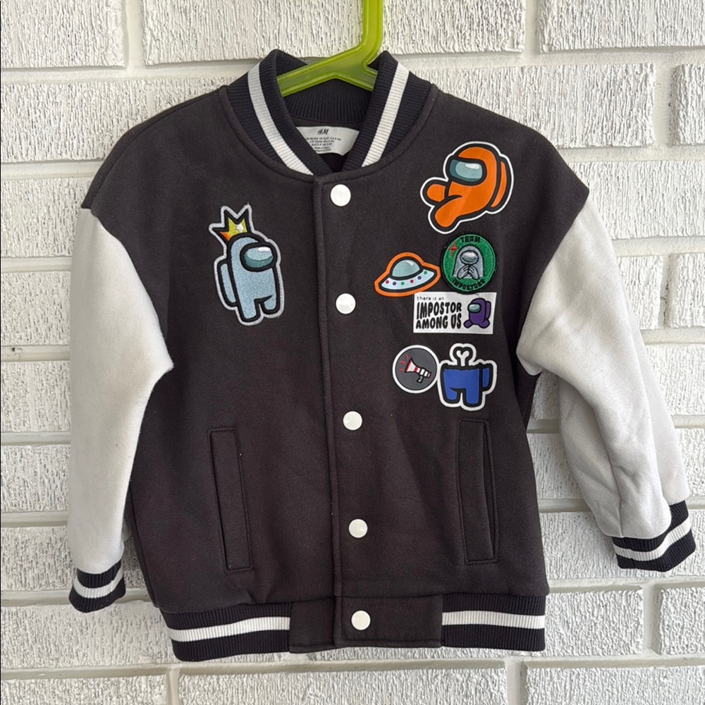 H&M Toddler Among Us Black and White Varsity Jacket